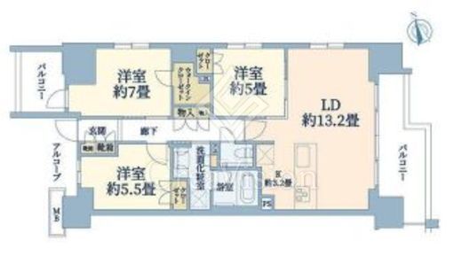 プラウド二子玉川　213号室　間取り