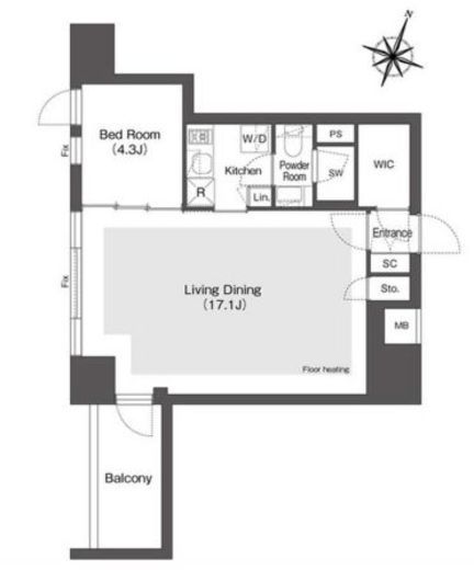 スタイリオ目黒大橋HILLSIDE　002号室　間取り