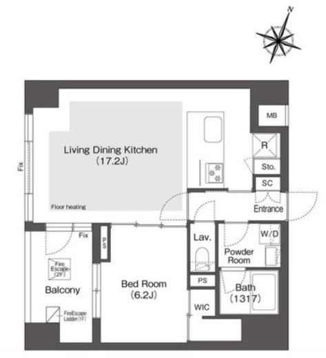 スタイリオ目黒大橋HILLSIDE　202号室　間取り