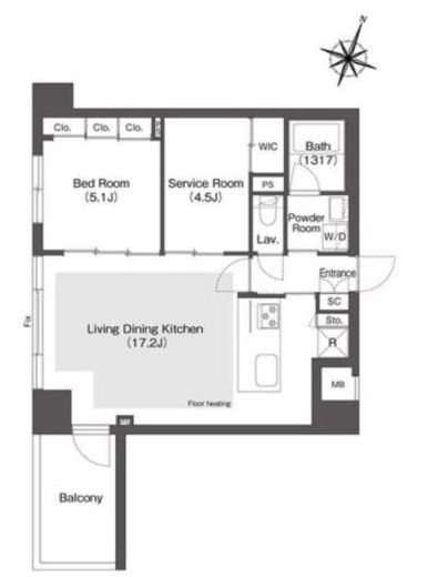 スタイリオ目黒大橋HILLSIDE　303号室　間取り