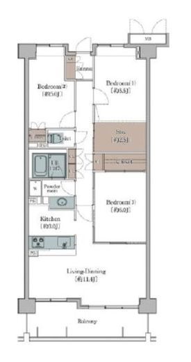 クラシアム大井町　302号室　間取り