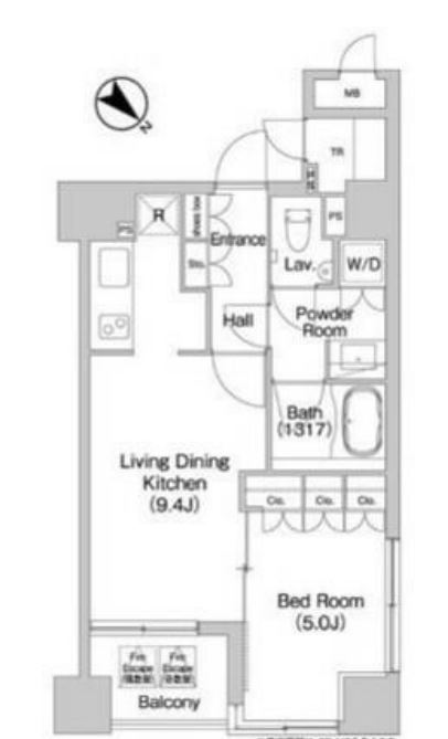 コンフォリア日本橋人形町ノース　504号室　間取り