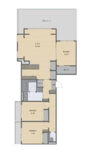 セレステ御殿山　201号室　間取り