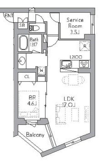 クラリティア都立大学　205号室　間取り