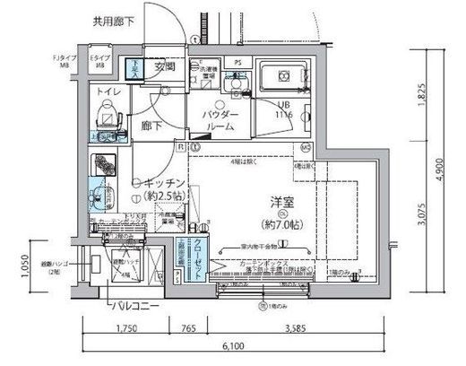 メインステージ信濃町　404号室　間取り
