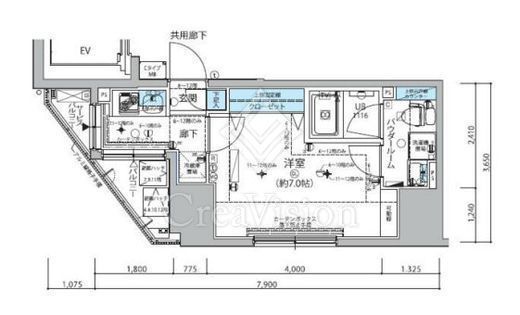 メインステージ信濃町　603号室　間取り