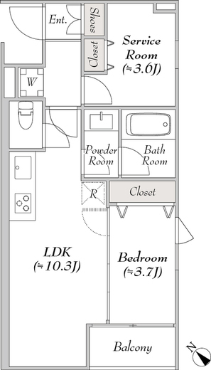 LUMIEC un Sakurashinmachi (ルミークアン桜新町)　101号室　間取り