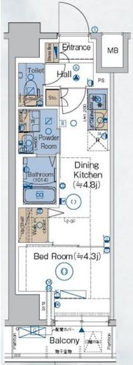 ガリシアレジデンス品川パークサイド　302号室　間取り