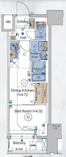 ガリシアレジデンス品川パークサイド　504号室　間取り