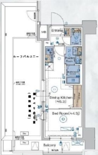 ガリシアレジデンス品川パークサイド　701号室　間取り