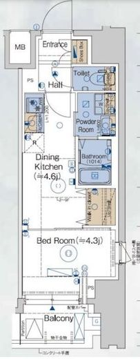 ガリシアレジデンス品川パークサイド　902号室　間取り
