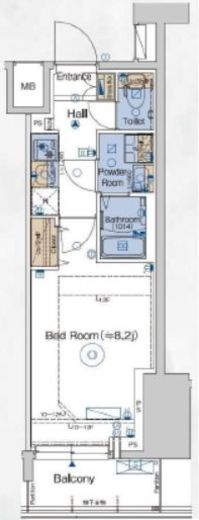 ガリシアレジデンス品川パークサイド　904号室　間取り