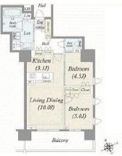 ウェリス六本木　1406号室　間取り