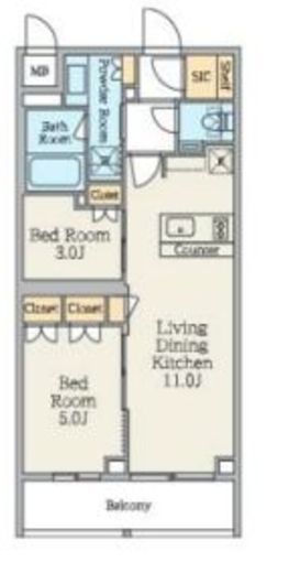 クレストコート池上六丁目　103号室　間取り