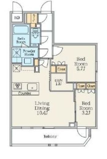 クレストコート池上六丁目　201号室　間取り