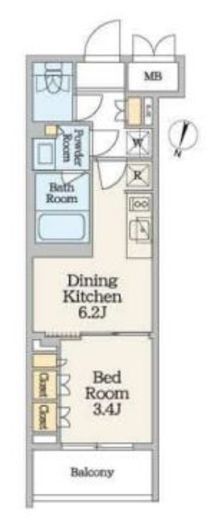 クレストコート池上六丁目　203号室　間取り