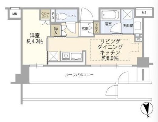 ブリリア目黒大橋　6F1号室　間取り