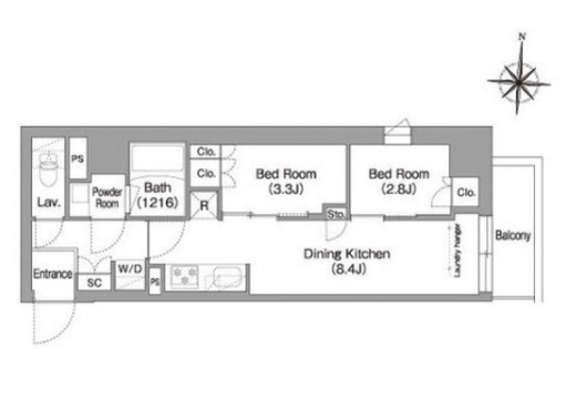 コンフォリア・リヴ南品川　104号室　間取り