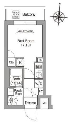コンフォリア・リヴ南品川　108号室　間取り