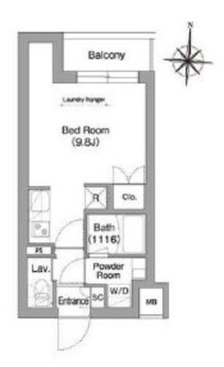 コンフォリア・リヴ南品川　116号室　間取り