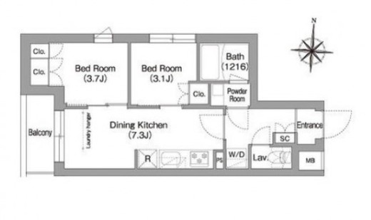 コンフォリア・リヴ南品川　220号室　間取り