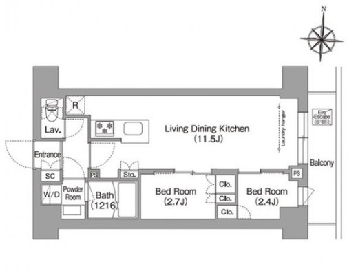 コンフォリア・リヴ南品川　303号室　間取り