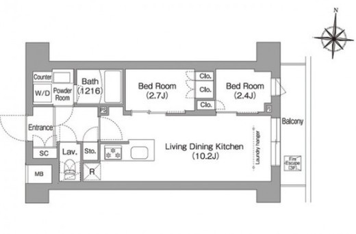 コンフォリア・リヴ南品川　305号室　間取り