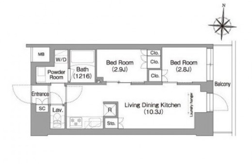 コンフォリア・リヴ南品川　306号室　間取り