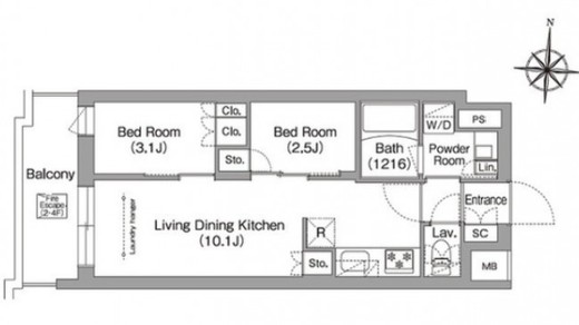 コンフォリア・リヴ南品川　323号室　間取り