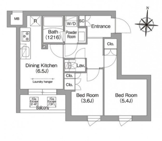 コンフォリア・リヴ南品川　327号室　間取り