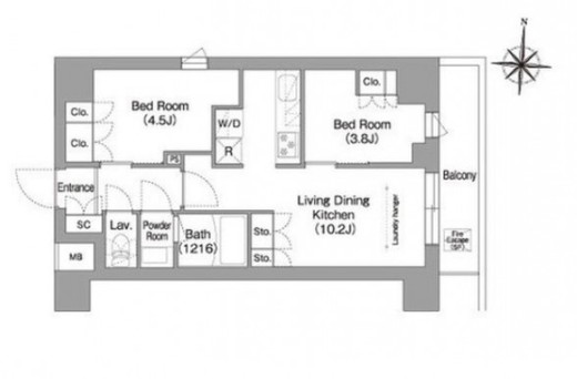 コンフォリア・リヴ南品川　405号室　間取り