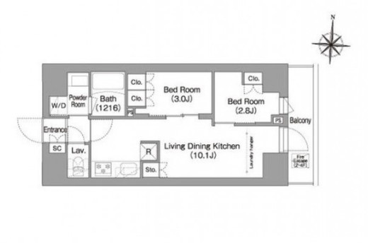 コンフォリア・リヴ南品川　504号室　間取り