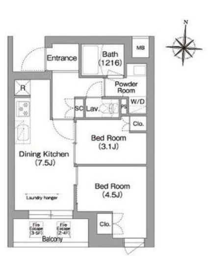 コンフォリア・リヴ南品川　126号室　間取り