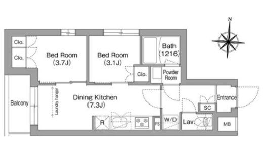 コンフォリア・リヴ南品川　117号室　間取り
