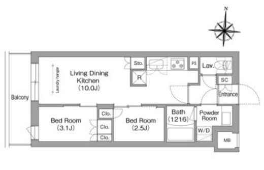 コンフォリア・リヴ南品川　119号室　間取り