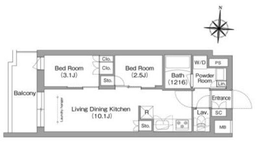 コンフォリア・リヴ南品川　120号室　間取り