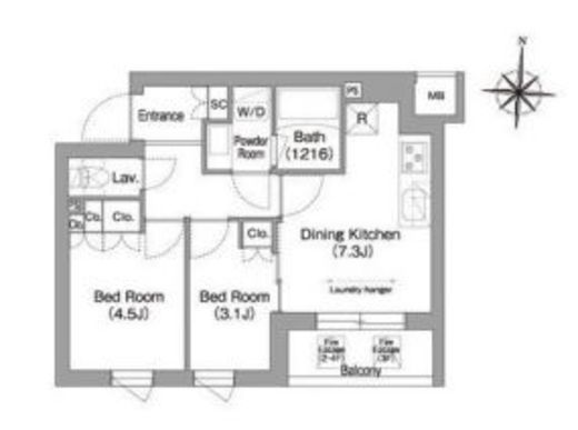 コンフォリア・リヴ南品川　122号室　間取り