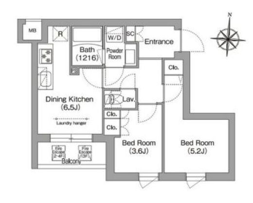 コンフォリア・リヴ南品川　123号室　間取り