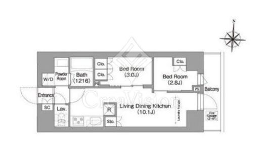 コンフォリア・リヴ南品川　404号室　間取り