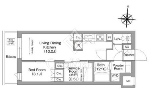 コンフォリア・リヴ南品川　420号室　間取り