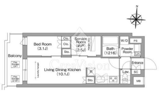 コンフォリア・リヴ南品川　421号室　間取り