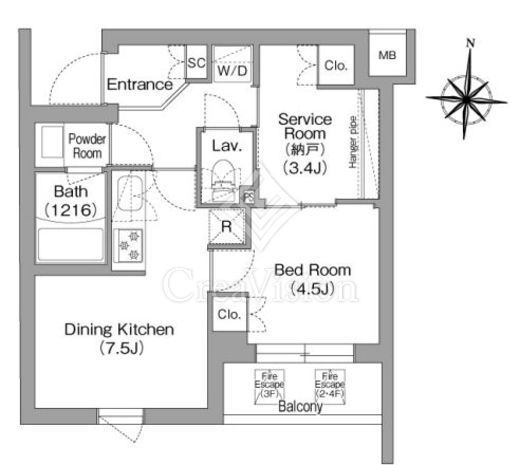 コンフォリア・リヴ南品川　426号室　間取り