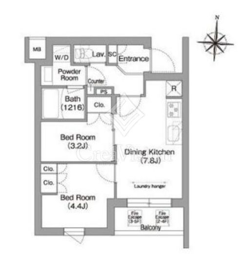 コンフォリア・リヴ南品川　427号室　間取り