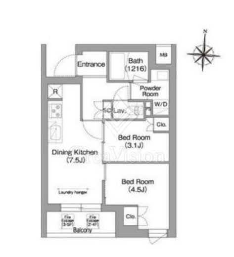 コンフォリア・リヴ南品川　428号室　間取り