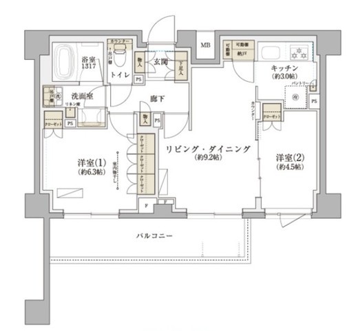 TENAS千歳船橋　104号室　間取り