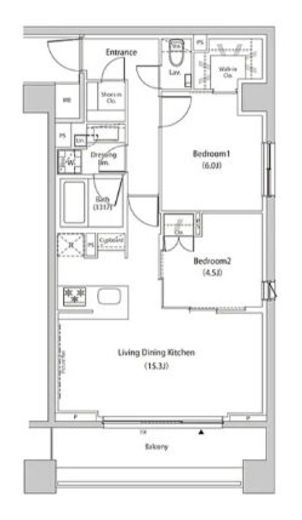 ザ・パークハビオ目黒プレイス　203号室　間取り