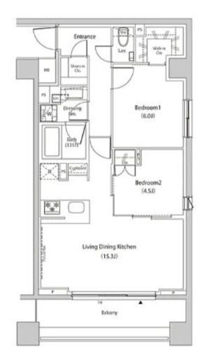 ザ・パークハビオ目黒プレイス　803号室　間取り