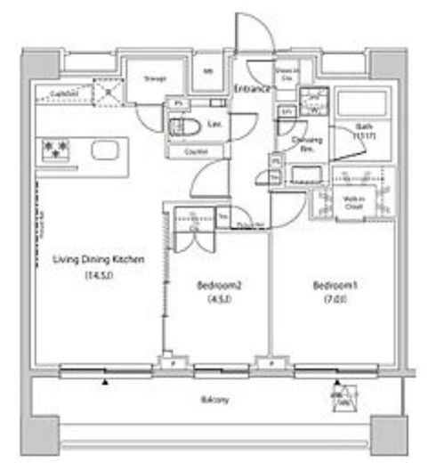 ザ・パークハビオ目黒プレイス　804号室　間取り