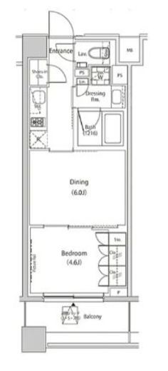 ザ・パークハビオ目黒プレイス　702号室　間取り