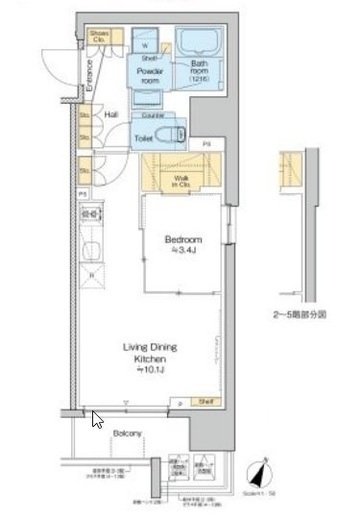 プラウドフラット大井町　1203号室　間取り